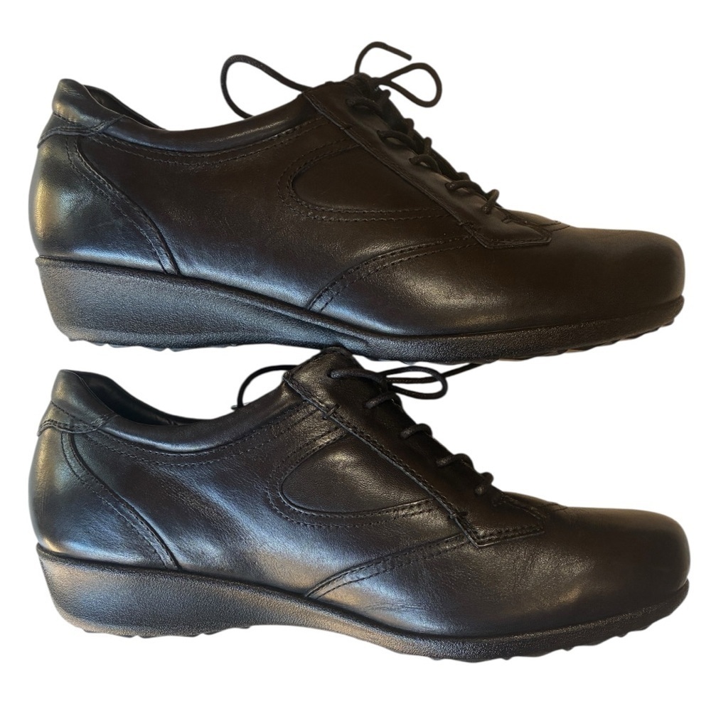 DREW PRAGUE Orthotic Women’s Size 10.5 EE, Black Leather, Lace Up Shoe, Like NEW - Picture 5 of 10